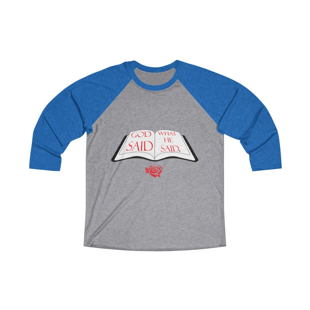 Unisex Tri-Blend 3\4 Raglan Tee