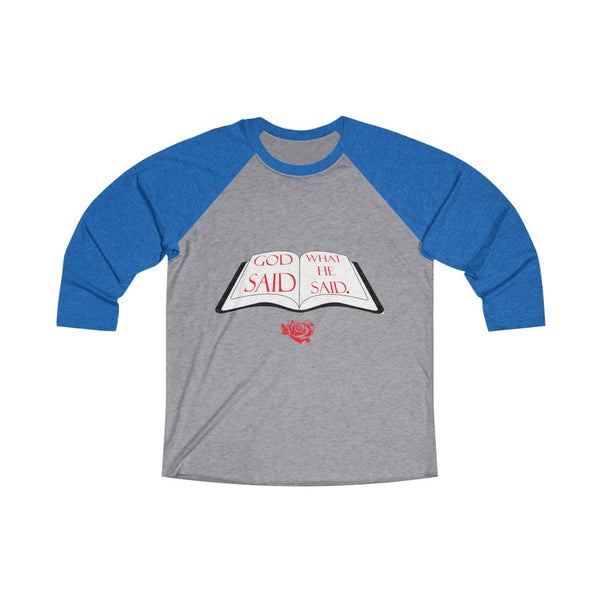 Unisex Tri-Blend 3\4 Raglan Tee