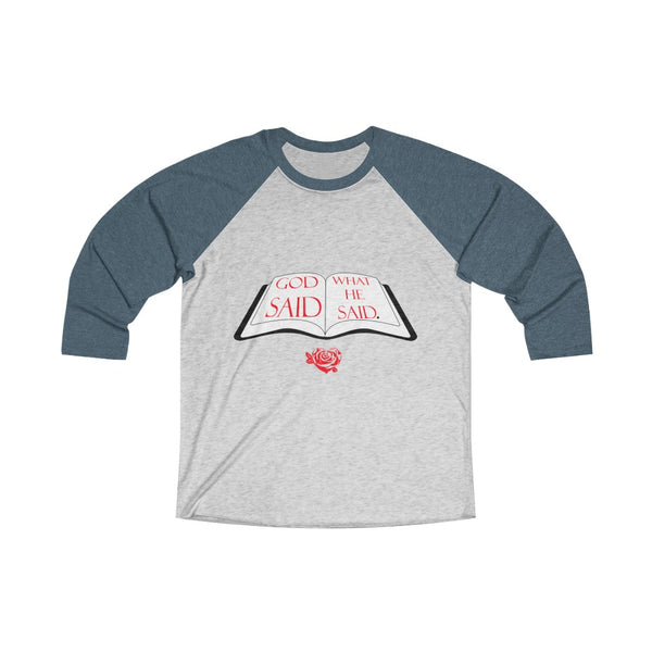 Unisex Tri-Blend 3\4 Raglan Tee